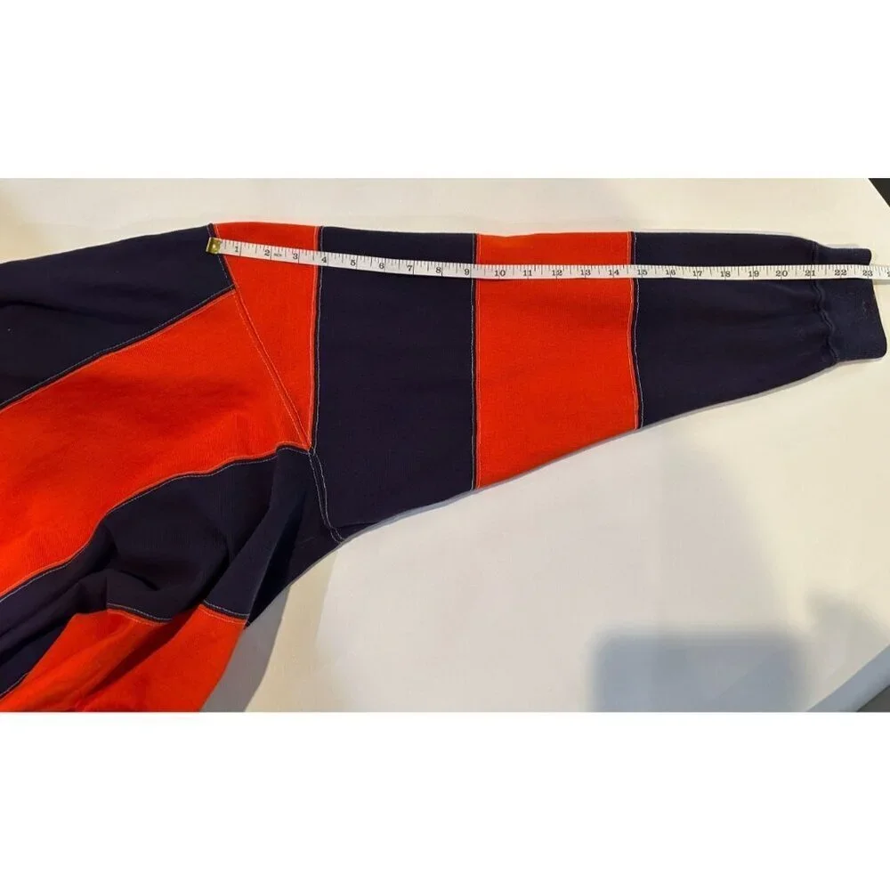 Vintage 1994 Polo Ralph Lauren Rugby Shirt Mens XL Orange Navy Stripe